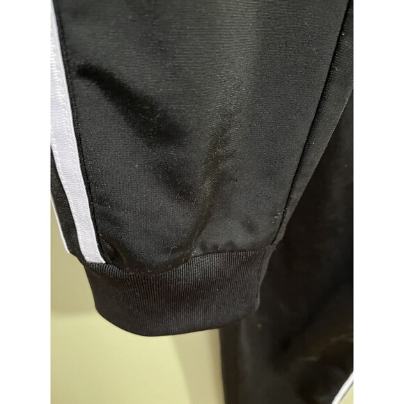 Adidas Boys Athletic Pants Black White Stripes Polyester Medium 10/12 - Picture 3 of 5